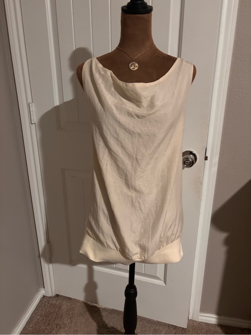 English Laundry E∥L Cowl Neck Silk Blend Top Ivory Cream XS
